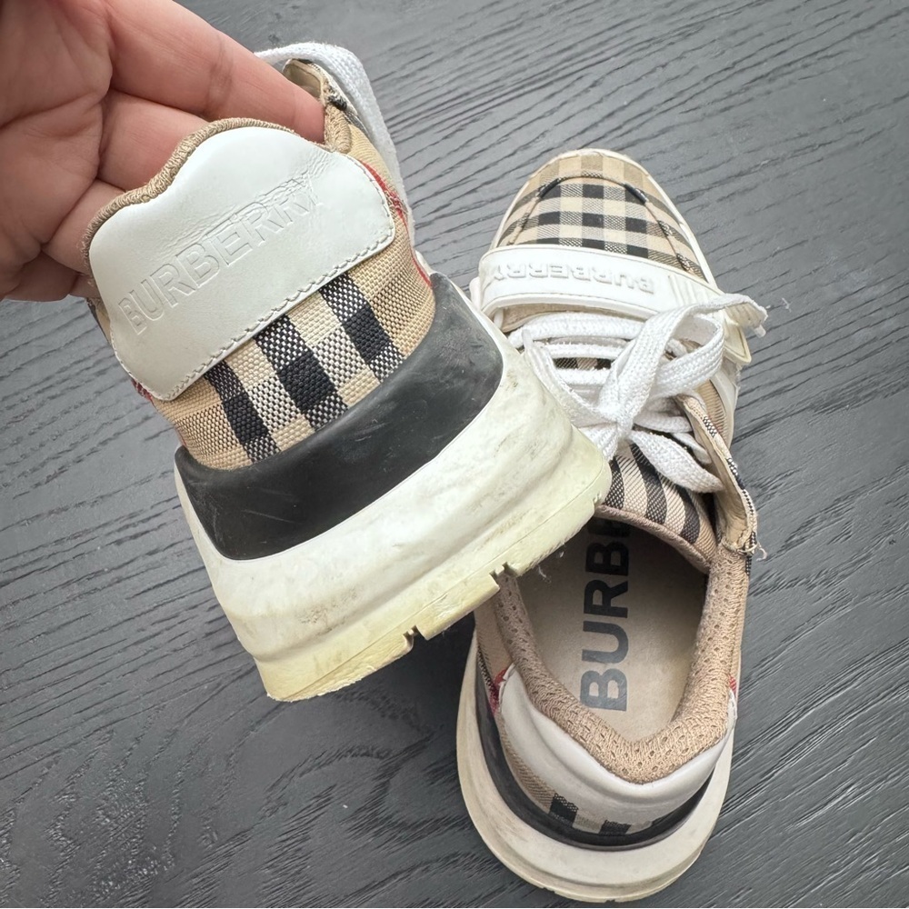 Burberry Women’s Regis Check Trainer Sneakers - Size 5.5 - Picture 5 of 7